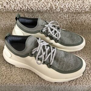 Allbirds Men's Stony Cream/ Rugged Green Knit Trail Runners Sneakers Size 12